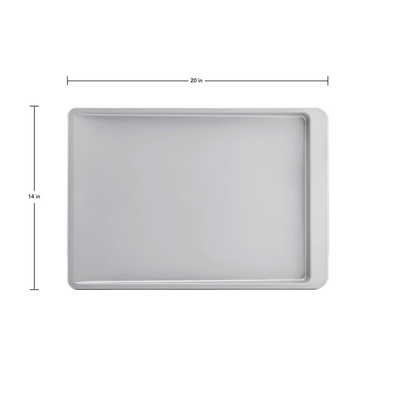 KitchenAid 13x18in Nonstick Aluminized Steel Cookie Slider, Silver