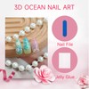 Shimmerz 24 Pieces Medium Almond False Nails with 3D Flowers