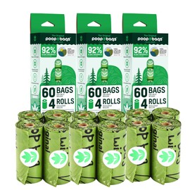 The Original Poop Bags® 92% Plant-Based Dog Waste Bags, Unscented, Leakproof & Extra-Thick, 180 Bags (12 Leash Rolls)