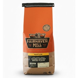 Fairhaven Mill Organic Coarse Ground 100% Whole Grain Bread Flour - Non-GMO - Rustic Texture for Hearty Artisan Loaves, Rolls, Pizza Crusts & Sourdough - USA Grown & Milled - 5 lb Bag