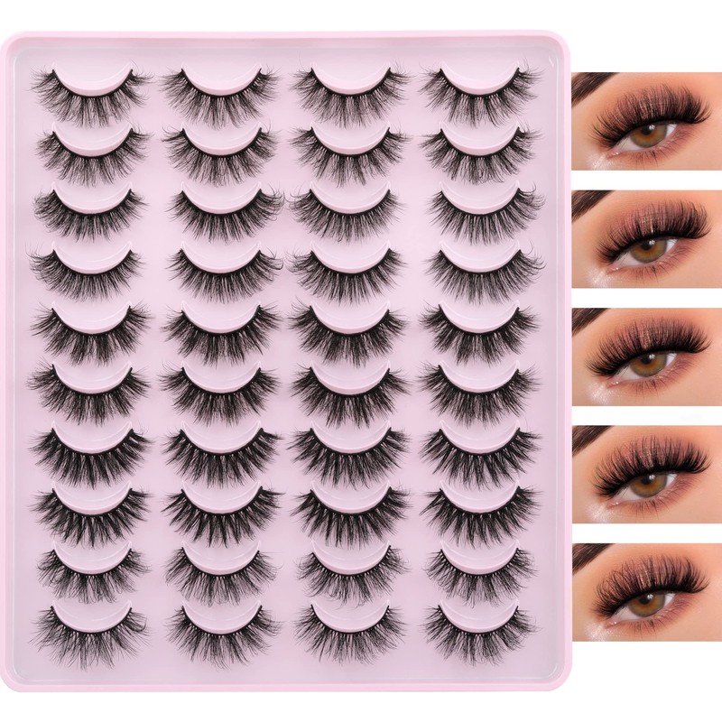 JIMIRE Eyelashes Fluffy 5D Natural False Eyelashes 5 Styles Mixed