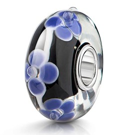 MATERIA by Matthias Wagner Glass Beads 3D Charms Pendant Silver 925 Sleeve Women, Glass