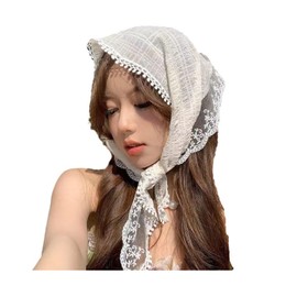 ZYALTFDC Scarf Headbands for Women Hair Scarf Headband Lace Head Scarf for Women's Hair Accessories for Hair Styling White Lace Headband