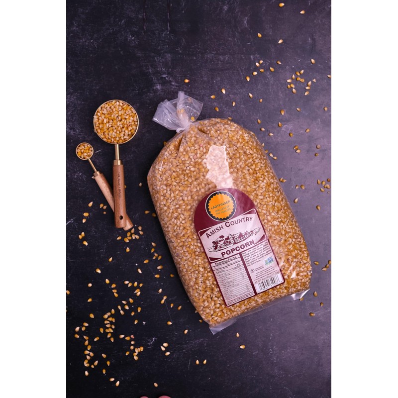 Amish Country Popcorn Ladyfinger Popcorn Kernels, 6LB Bag – Non-GMO,