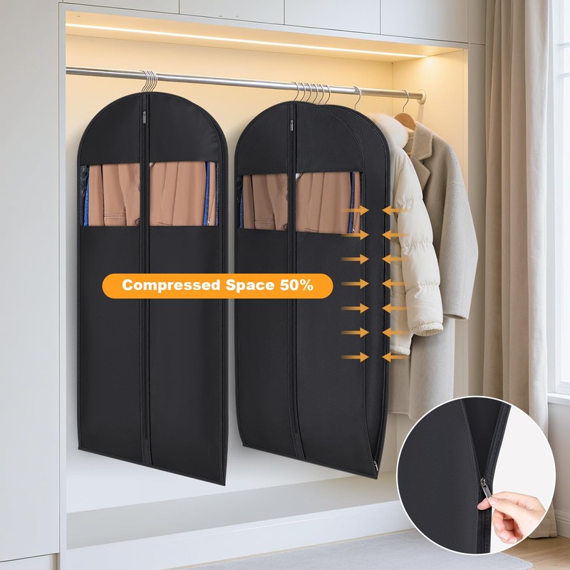 Syeeiex 54'' Space Saving Hanging Garment Bag with Self Compression