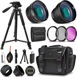 58MM, 21 Piece Accessory Kit for Canon EOS 70D 77D 80D 90D Rebel T8i T7 T7i T6i T6s T6 SL2 SL3 DSLR Cameras