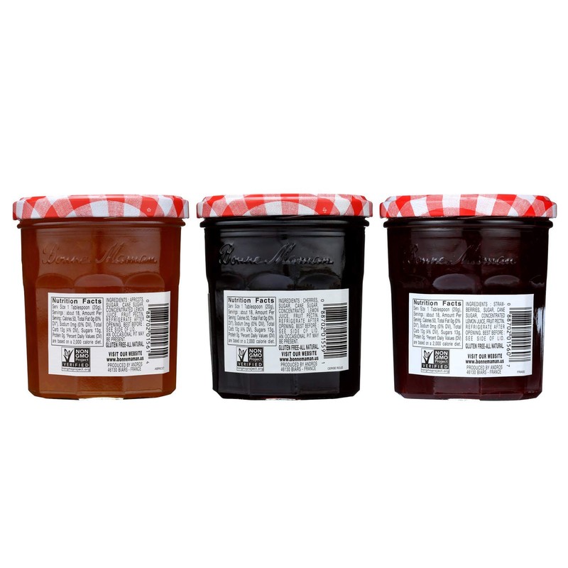 Bonne Maman Fruit Preserves, Variety Pack (Strawberry, Cherry, Apricot), 13