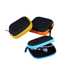 KONTONTY Assorted Eva Headphone Storage Case Mini Portable Earphone Carrying Pouch for Travel Protects USB Cables and Accessories Yellow