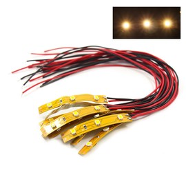 Diorama Lighting DD03WM-10JP 50mm Warm White LED Flexible Strip Light Tape LED 10 Pack with Wiring 12V