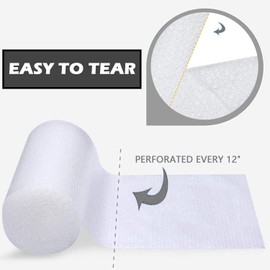 2-Pack Bubble Cushioning Wrap Rolls For Moving Boxes, 3/16" Air Bubble, 12 Inch x 72 Feet Total, Perforated Every 12", Included 20 Fragile Stickers