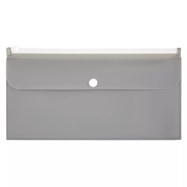 Office Depot® Brand 2-Pocket Envelope, 1-1/4" Expansion, Check Size, Gray