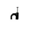 100 x 8mm Black Round K-Type Cable Clips with Nail