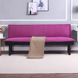 FONTOI Sofa Bed Couch Futon, 64.6" Convertible Sleeper Sofa with 5 Positions Adjustable Backrest, Velvet Couch Bed with Solid Wood Frame for Home Office Living Room Guest Dorm, Pink