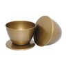 Just Pudding Basins Large Gold 4 Pint (2.27ltr) Steam Safe Plastic Bowls and Click on Lids 2 Pack