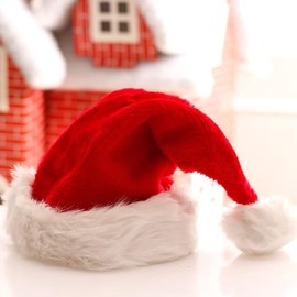Christmas plush brim hat high-end Christmas short furry hat Adult Christmas Hat for Party dress up