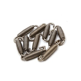 Partuto 10 Pcs Universal Motorcycle Exhaust Pipe Spring - Metal Silver Tone
