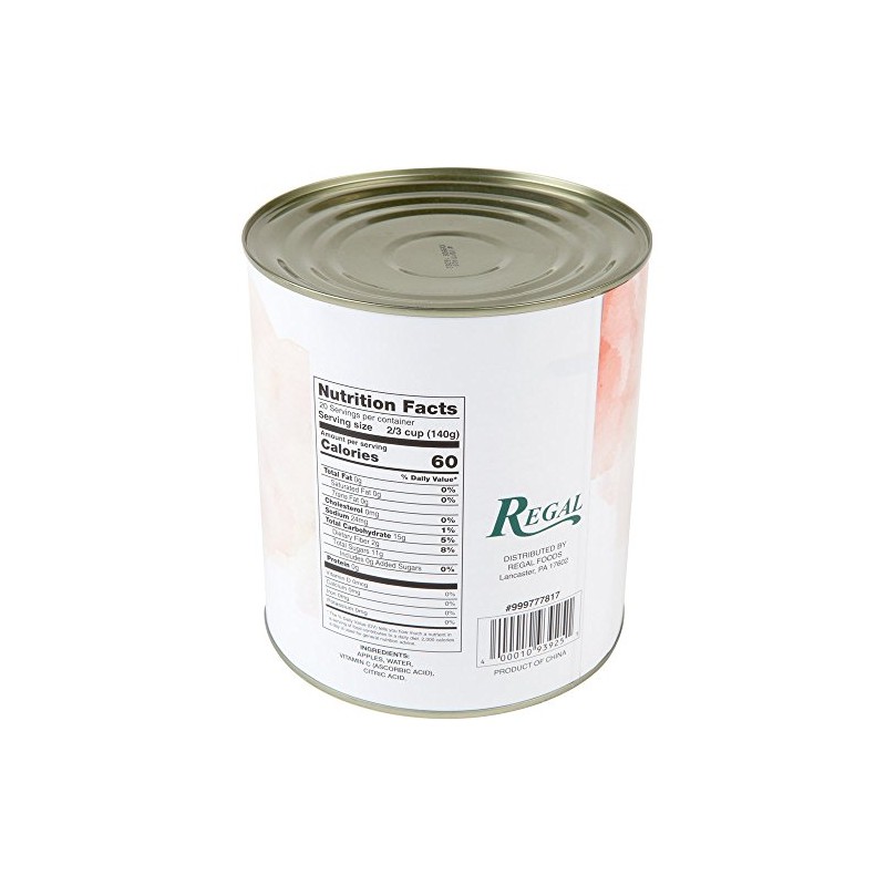 TableTop King #10 Can Unsweetened Apple Sauce - 6/Case