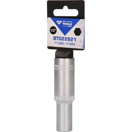 BRILLIANT TOOLS BT022821 1/2 Inch Hex Socket Long Version 11 mm [Powered by KS Tools]