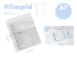 Luksnoc Clear Seal Pad, Girls, Removable, Trifold, A7 Seal Binder, Large Capacity Storage, 6 Holes, Loose Leaf Binder, Transparent, 20 Refills, Cute, Character Notebook, Stylish