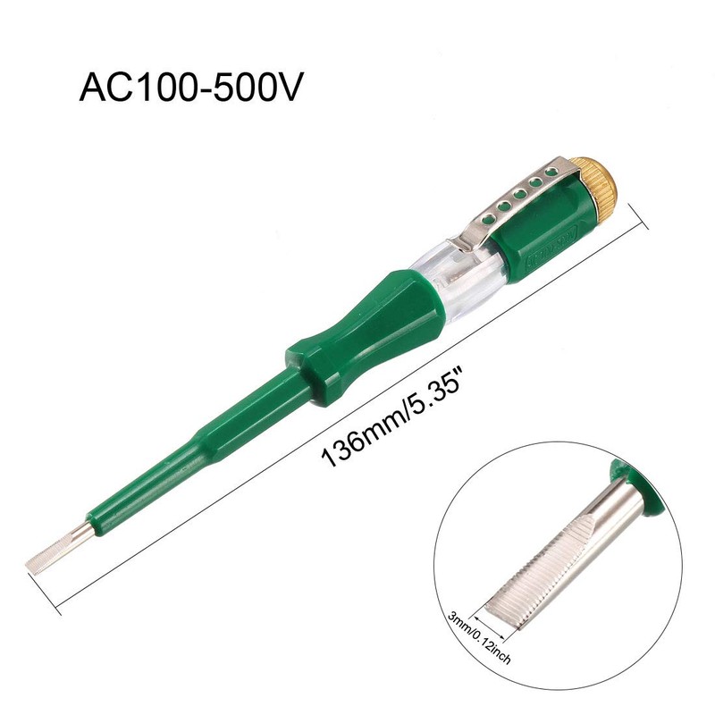 sourcing map Voltage Tester AC 100-500V with 3mm Slotted Screwdriver