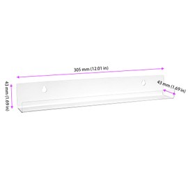 CHUENKUK Pack of 10 Vinyl Wall Mount Acrylic 12 Inch Vinyl Record Wall Mount Acrylic with Screws Transparent Shelf Wall Shelf Vinyl Storage Wall for Photos, Album