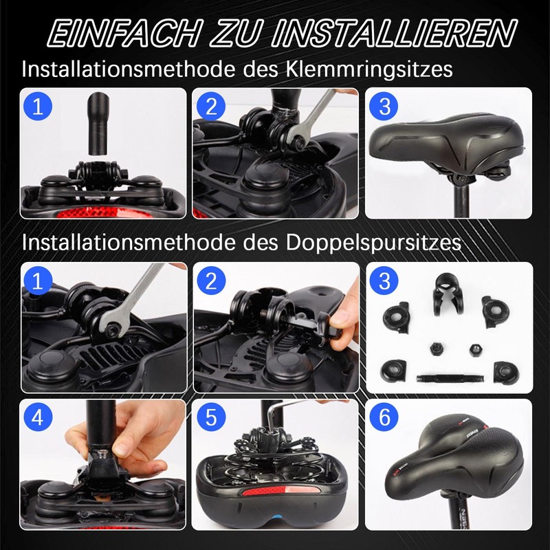 Ergonomic Bicycle Saddle with Gel & Memory Foam - Wide