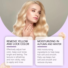 Purple Color Conditioner 100G Neutralizes Yellow Tones Eliminates Yellowing Color Toning Hair Carevolume: 100 mL, color: Gray, Scent: perfumed fragrance