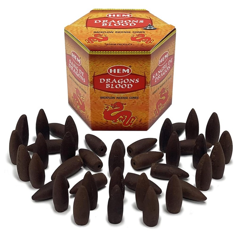 Dragons Blood Hem Backflow Incense Cones for Waterfall Aromatic Smoke