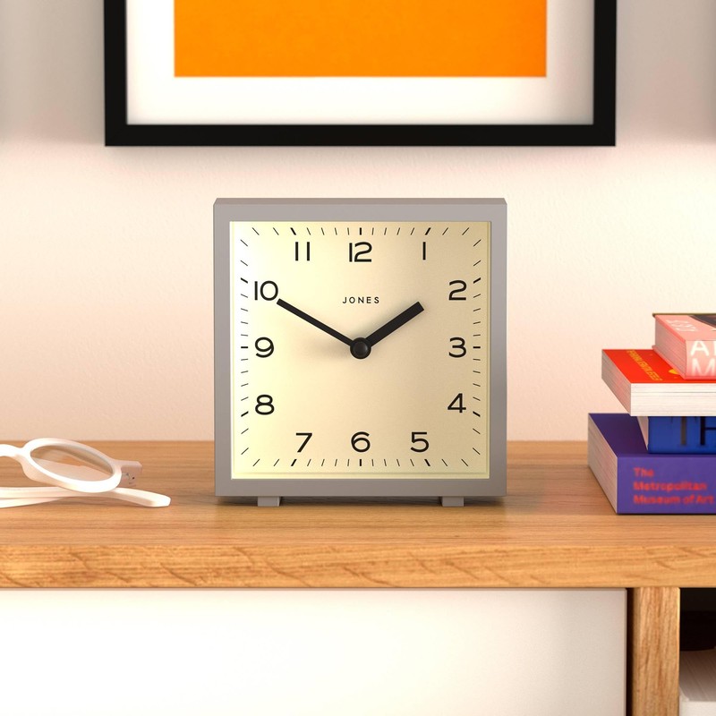 Jones Clocks® Disco desk clock | Sleek square design |