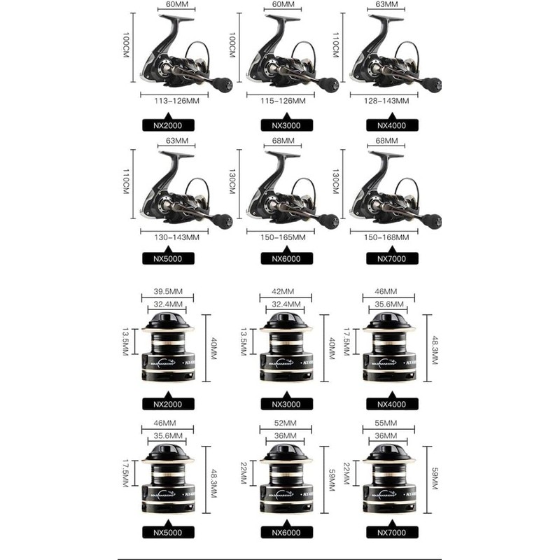 Spinning Fishing Reels with Left/Right Interchangeable Collapsible Wood Handle Powerful