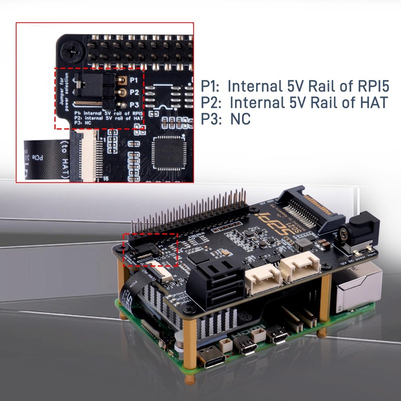 GeeekPi S021 SATA 3.0x2 for Raspberry Pi 5, with Active