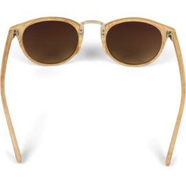 styleBREAKER Sunglasses in Wood Look and Round Lenses, Plastic and Metal Frame, Unisex 09020083 -