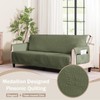 Quilted Olive Green Sofa Slipcovers with Pockets, Anti-Slip Medallion Couch