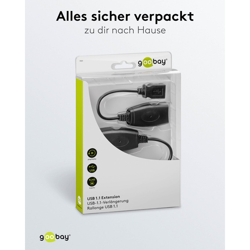 Goobay 93321 USB auf RJ45 Buchse Verlängerung / USB auf