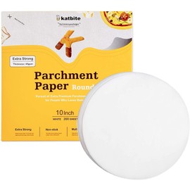 Baking Parchment Paper Round 200 Pieces Diameter 25.4 cm (10 Inches), katbite Greaseproof Non-Stick Parchment Paper Cuts for Cakes, Pizza Baking, 15.2 cm / 17.8 cm / 20.3 cm / 30.5 cm Options