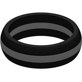 SayitBands Thin Gray Line Silicone Ring Size 9