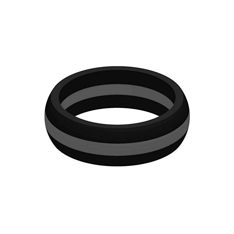 SayitBands Thin Gray Line Silicone Ring Size 9
