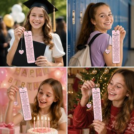 5th Grade School Supplies for Girls, Birthday Gift for Daughter, Daughter Gifts from Dad Mom, Bookmark for Daughters, Pink Bookmark, Back to School Supplies for Girls