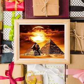 TUTUMAY21 Diamond Art Painting Ancient Egypt Modern Pyramid Sphinx Wonder of The World Egypt Giza Kit for Adults by Number Kits Gem Art Wall Home Decor 12x16 inch