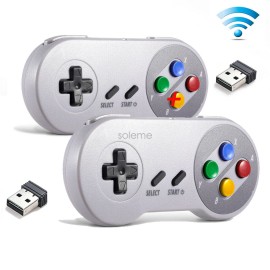 Unbranded Classic SNES Wireless USB Controller Gamepad For Windows PC MAC Raspberry Pi - 1×Purple +1×Color, 2pack