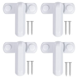 Pinsheng Pack of 4 Safe Window Locks, White Window Door Limiter, Aluminium Alloy Metal Door Lock Window Lock for UPVC Window Door Home Security Door Safety Child Protection