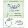 FWM Three Stone Big Moissanite Rings for Women Mother Size