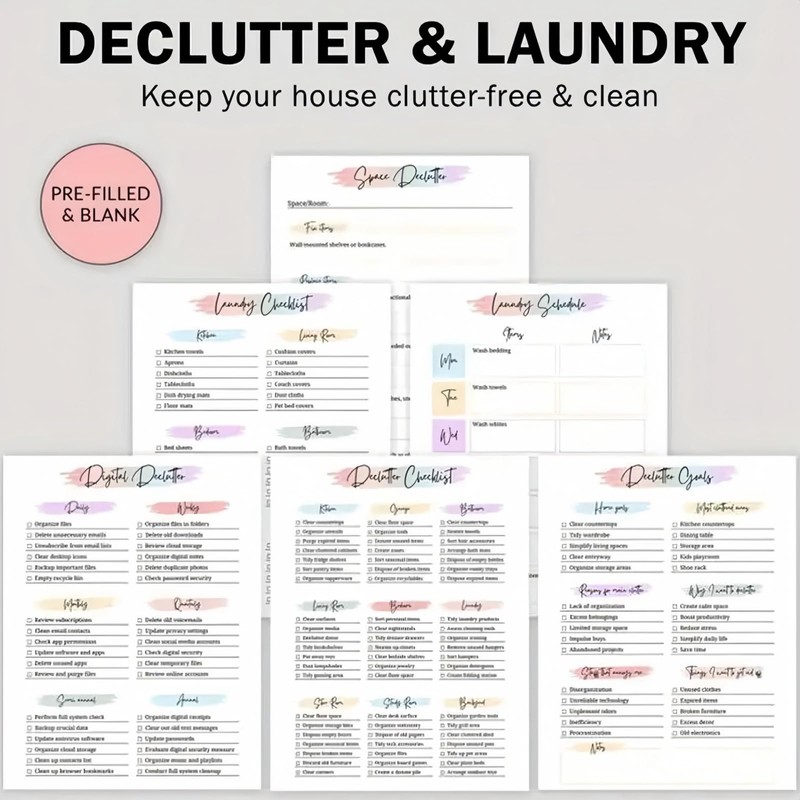 AD/HD Cleaning Planner,Bundle Household Cleaning Schedule,Cleaning Plan Schedule,Daily Weekly Monthly