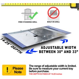 OUTDOOR BAZAAR Replacement (30-33 inches) Universal Adjustable Grease Tray & 6-Pack Heat Plates for Grills from, Nexgrill, Backyard Grill, BHG, & More, Nexgrill Grease Tray Replacement 6 Burner
