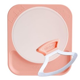 totchop Kids Knife Set with Finger-Safe Stainless Steel Blade, Concave Cutting Board, Microplastic-Free Insert, Sweet Peach/Seaside Blue/Coconut Cream, Dishwasher-Safe, Blunt Tips (Sweet Peach)