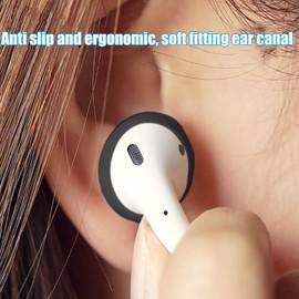 2 Pairs Upgrade Ear Covers Accessories Compatible with AirPods 1 & Airpods 2 or EarPods Headphones/Earphones/Earbuds (1Black+1White)