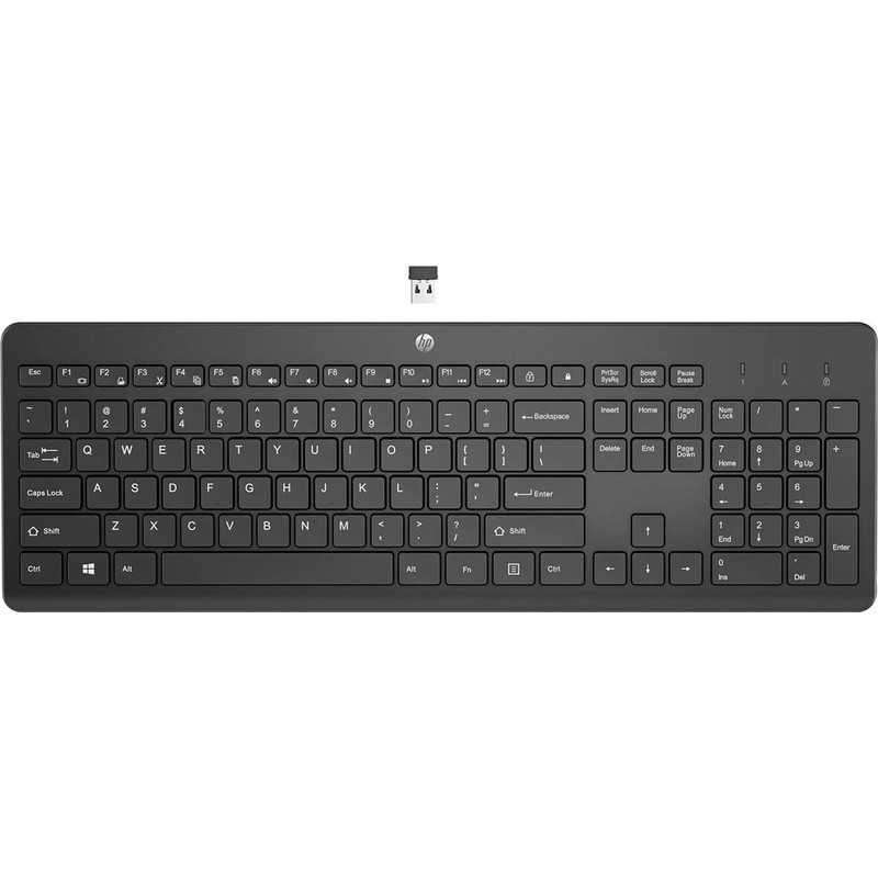 HP 230 Wireless Keyboard - Wireless Connection - Low-Profile, Quiet