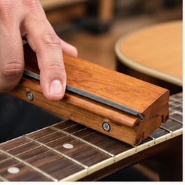 3-in-1 Guitar Fret File for Fret Maintenance – 3°/23°/35° Crowning, Leveling & End Beveling Tool for Guitar Repair