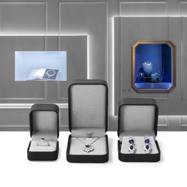 Papten PU Leather Necklace Box, Black Necklace Box, Jewellery Storage for Wedding, Engagement, Marriage Proposal, Valentine's Day