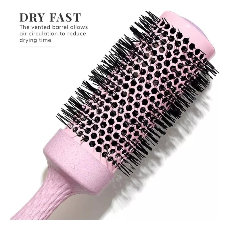 LYLYSTYLO Kit De Cepillos Redondos Varios Tamaños Color Rosa +